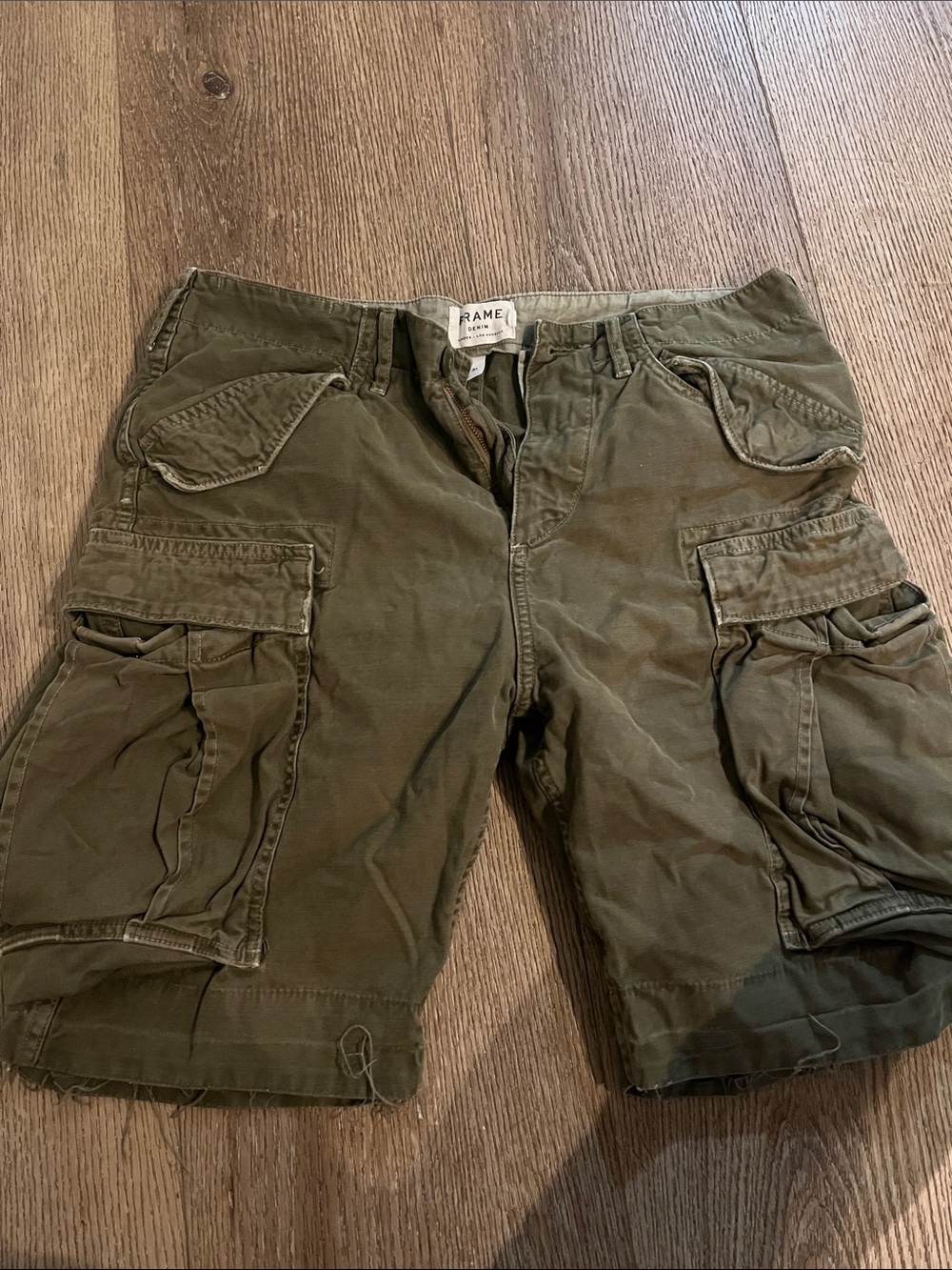 Frame Denim Men's Olive Cargo Utility Shorts